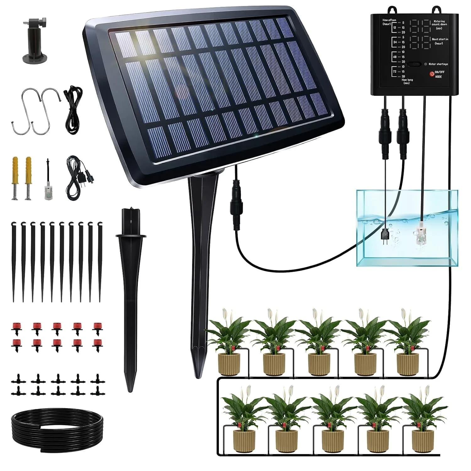 IrriNex 49 ft Drip Irrigation System Kit with 15 Drippers