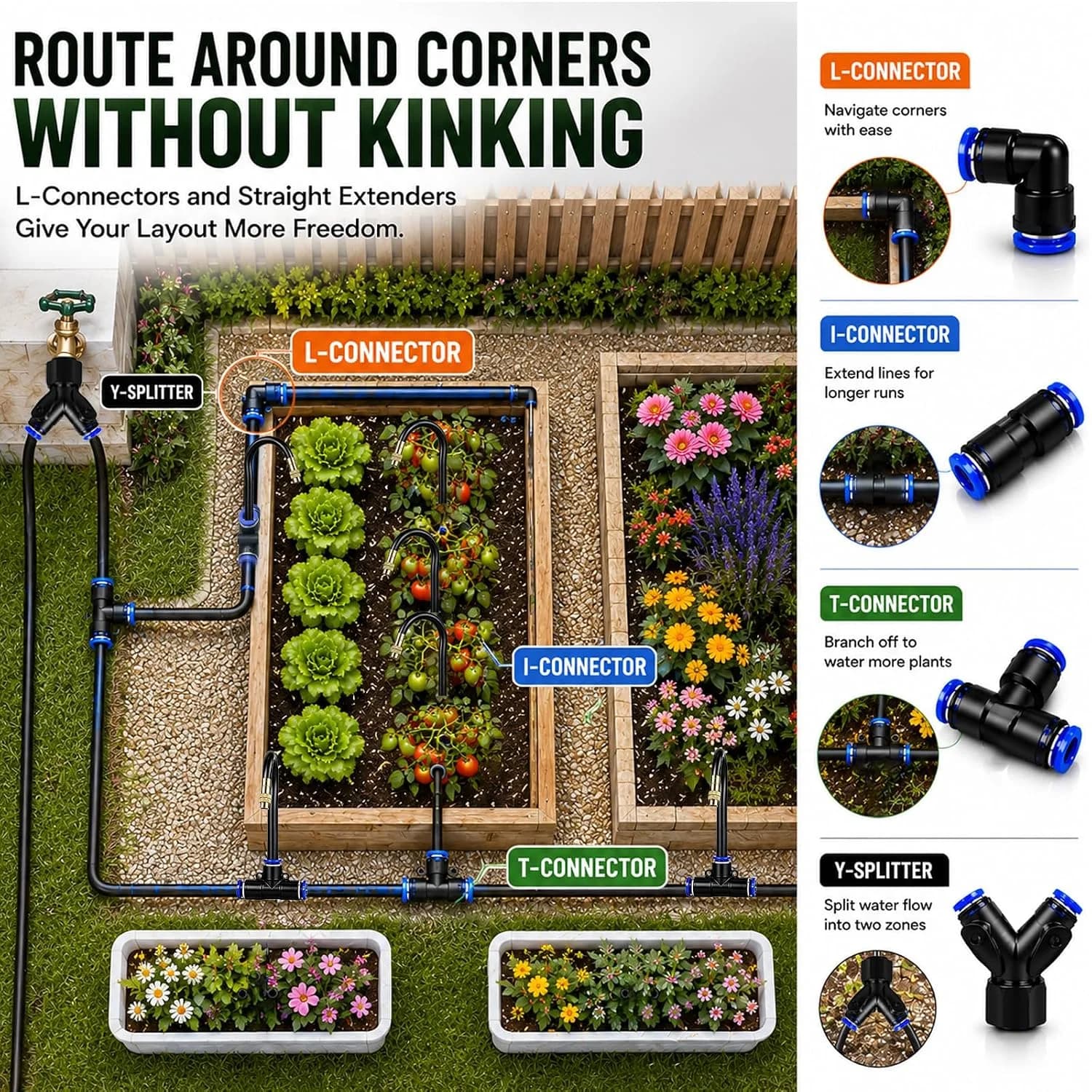 IrriNex 100 ft Drip Irrigation System Kit component view 8