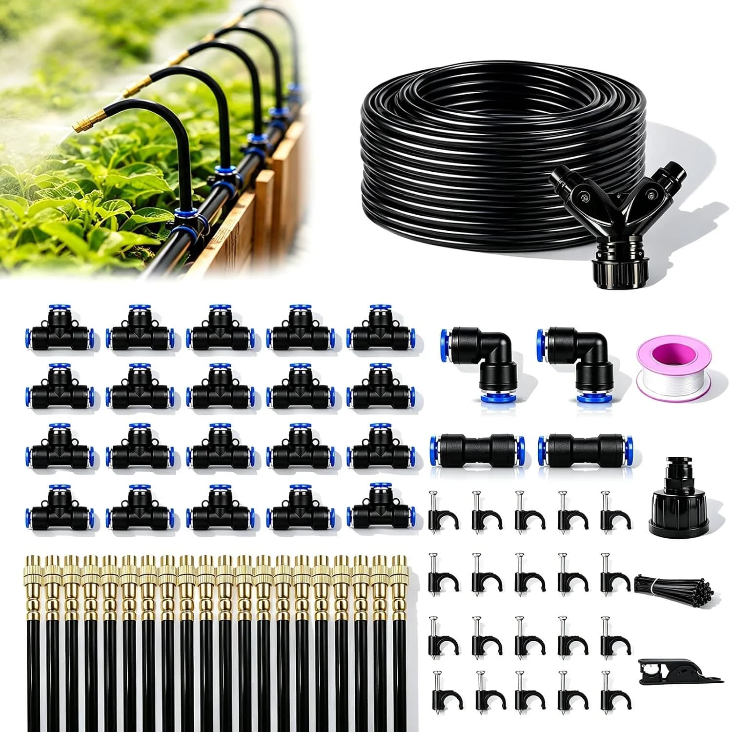 IrriNex 100 ft Drip Irrigation Kit – Model IRK-LQ6F7K