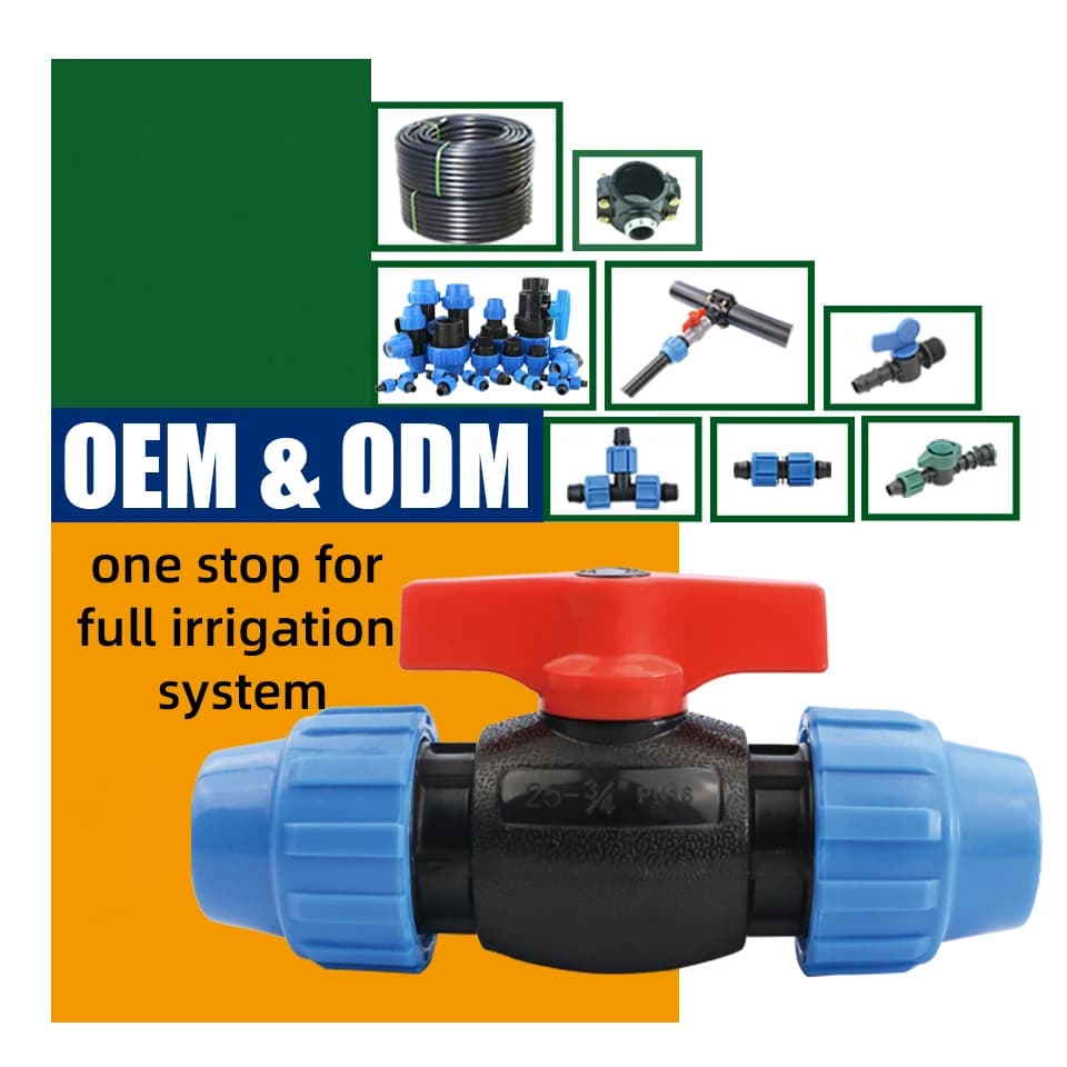 Ppr Pipe Used For שסתומים PP ואביזרי צינור PE למערכת השקיה, שסתום דחיסה להשקיית חממה ...