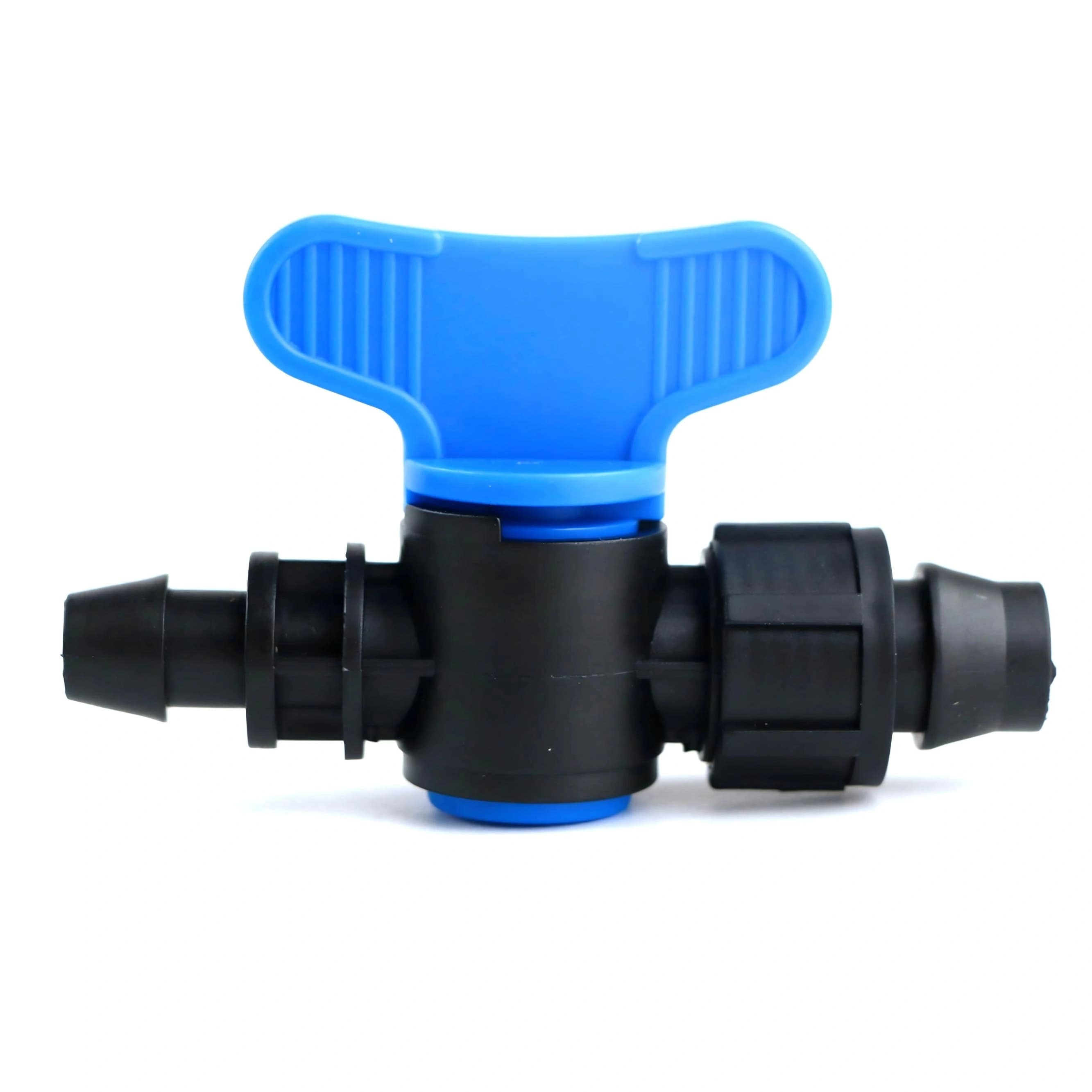 Mini-vanne cannelée 16 et 20 mm pour ruban goutte-à-goutte, raccord pour irrigation