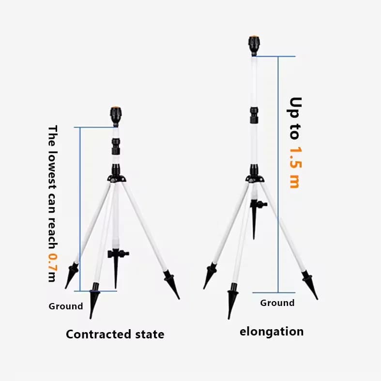 Garden Irrigation PVC Tripod Stand 1/2" Female Threaded 3/4" Male Thread for Farm Irrigation Sprinkler System
