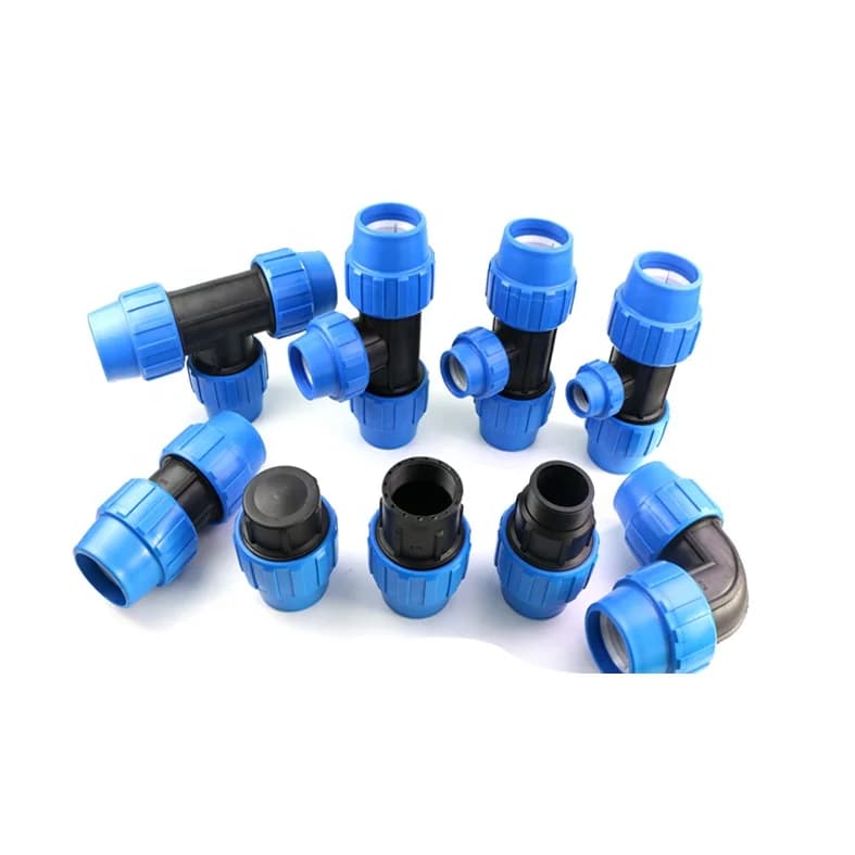 Raccordi a compressione in plastica HDPE PP per impianto di irrigazione in azienda agricola, impianto di irrigazione a goccia o impianto di irrigazione agricola