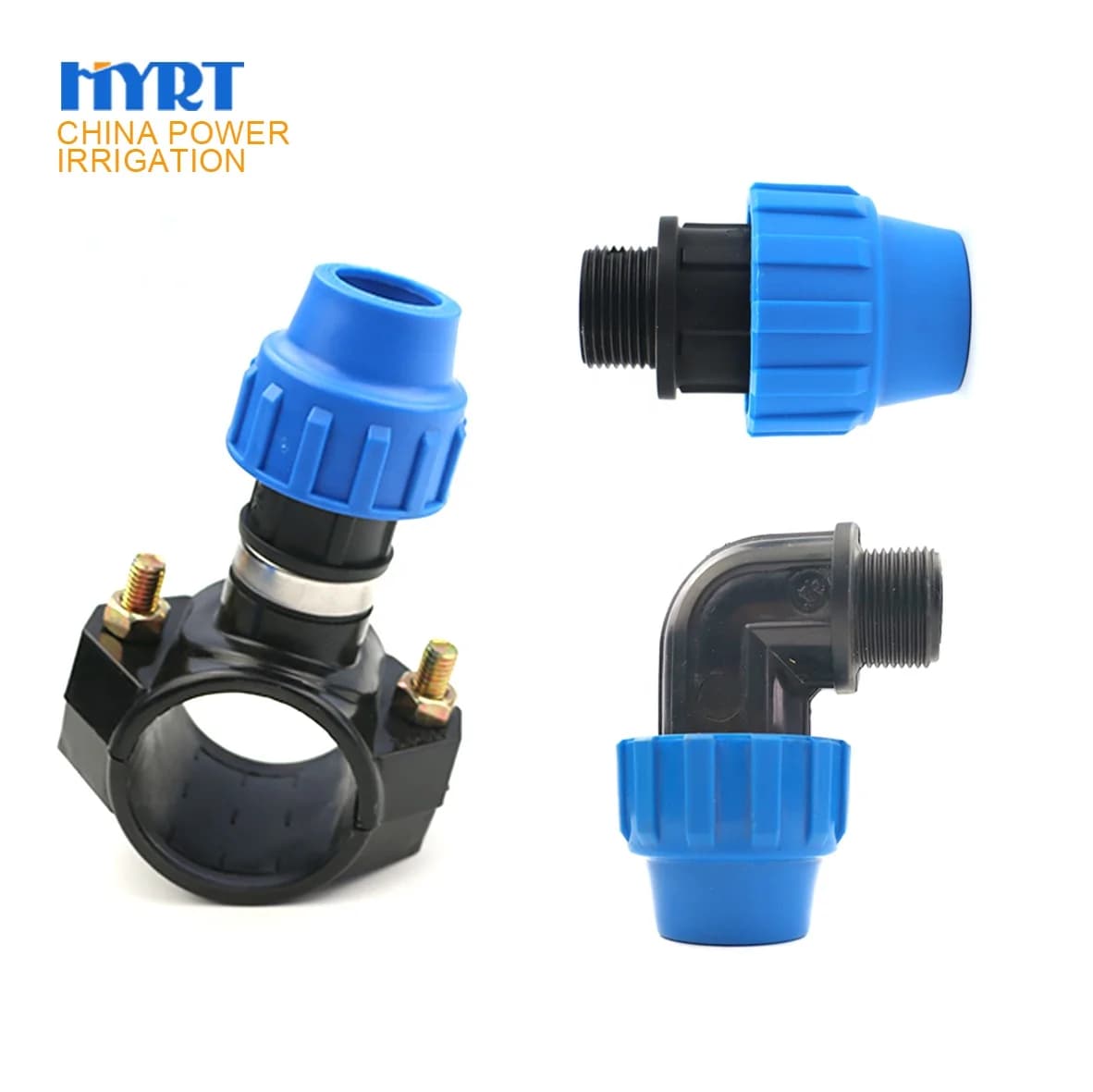 Collare di presa per tubo BSP 25mm*1/2", raccordi a compressione in plastica per tubi rigidi di impianti di irrigazione agricola