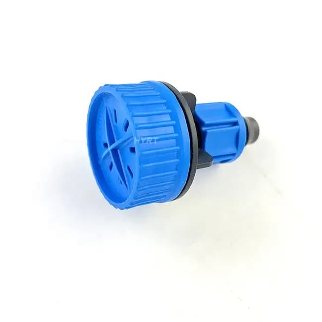 Valvola di lavaggio automatica all'estremità del nastro gocciolante per rimozione dello sporco negli impianti di irrigazione a goccia, raccordo in plastica