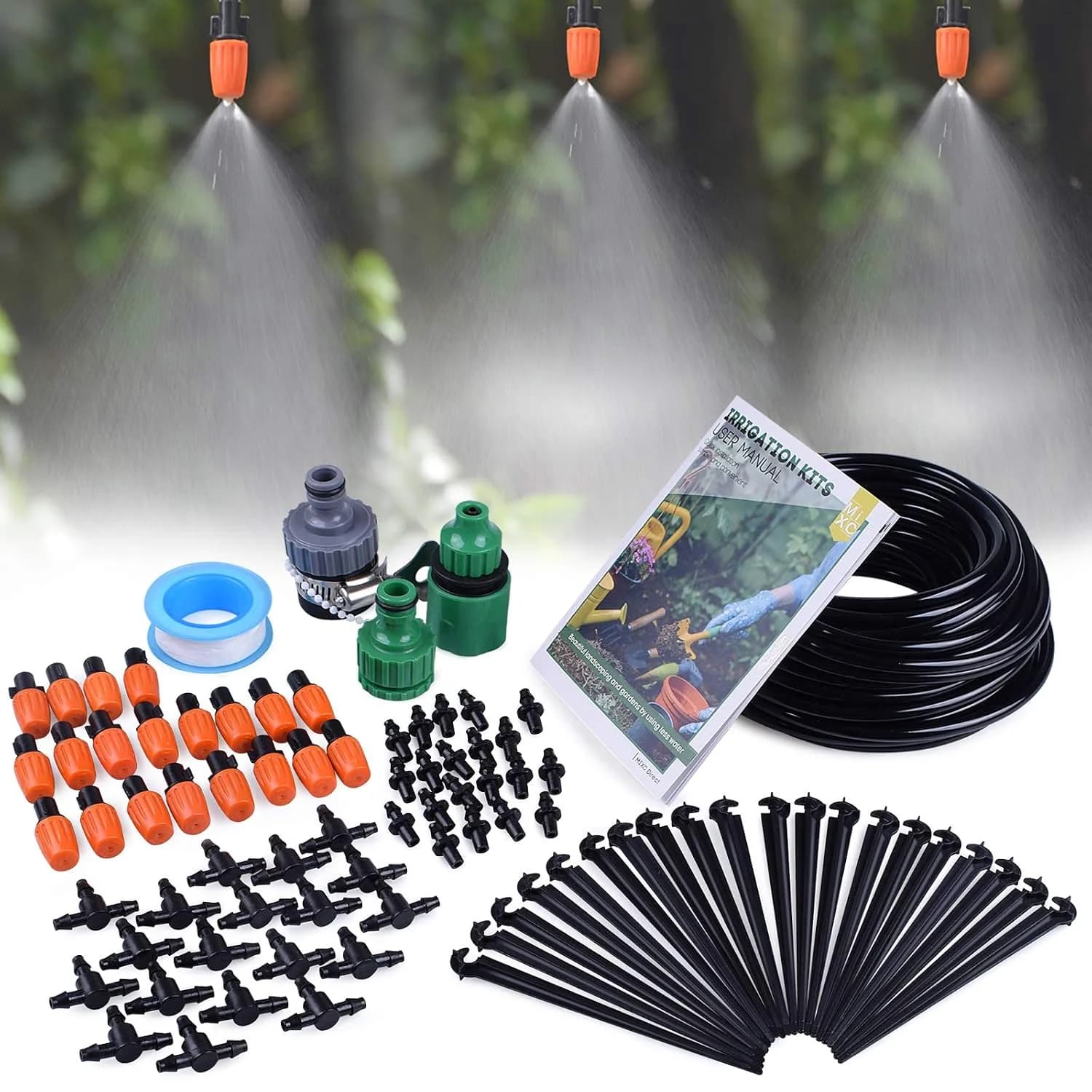 IrriNex 50 ft Drip Irrigation System Kit