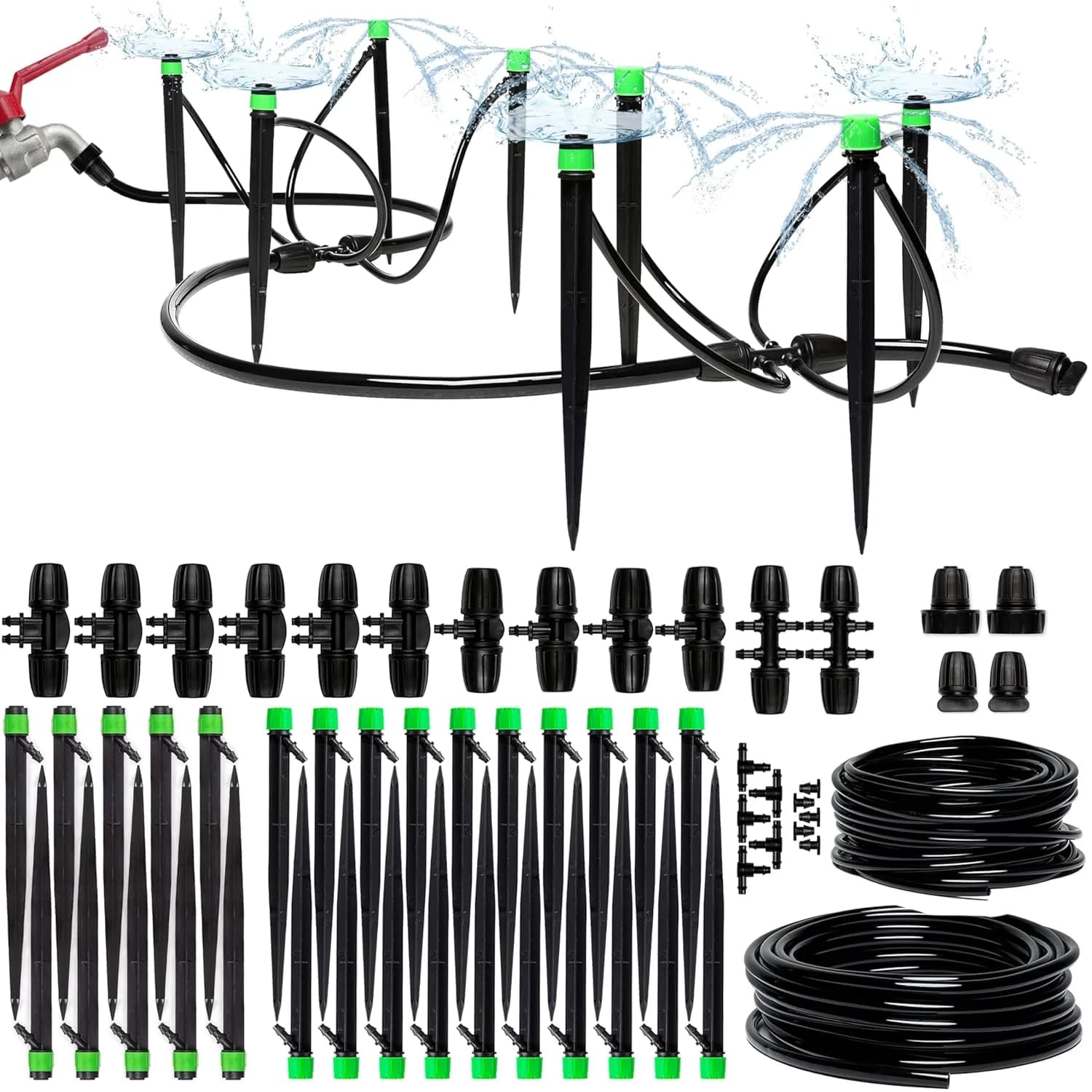 IrriNex Garden Drip Irrigation System Kit with 5/16-inch Tubing