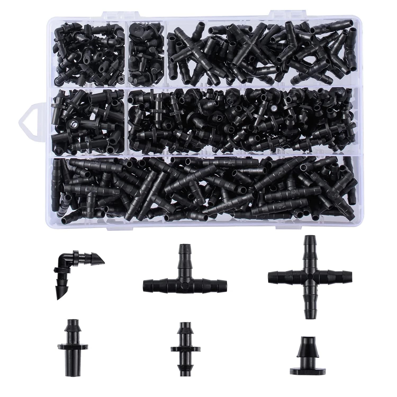 IrriNex 280-Piece Barbed Irrigation Fittings Kit for 1/4-inch Tubing
