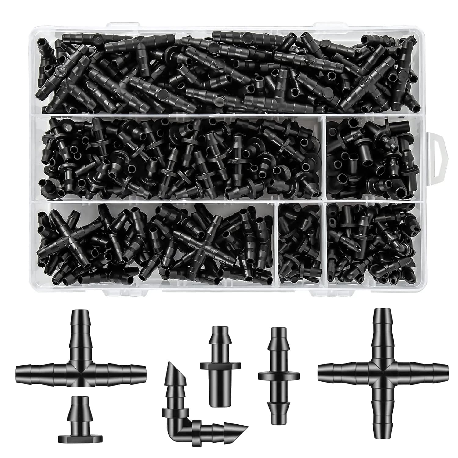 IrriNex 300-Piece Barbed Irrigation Fittings Kit for 1/4-inch Tubing