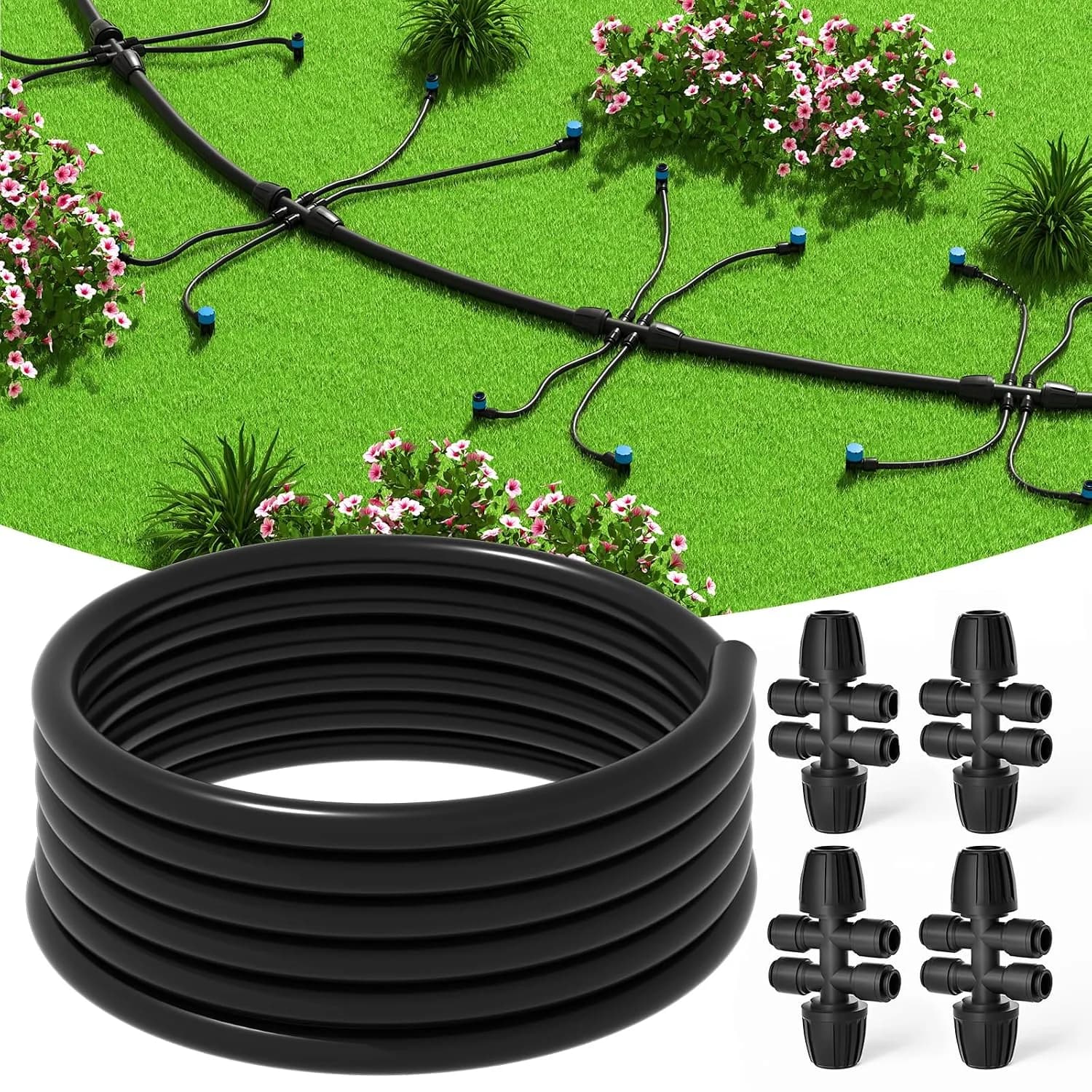 IrriNex 50 ft Quick-Connect Drip Irrigation System Kit