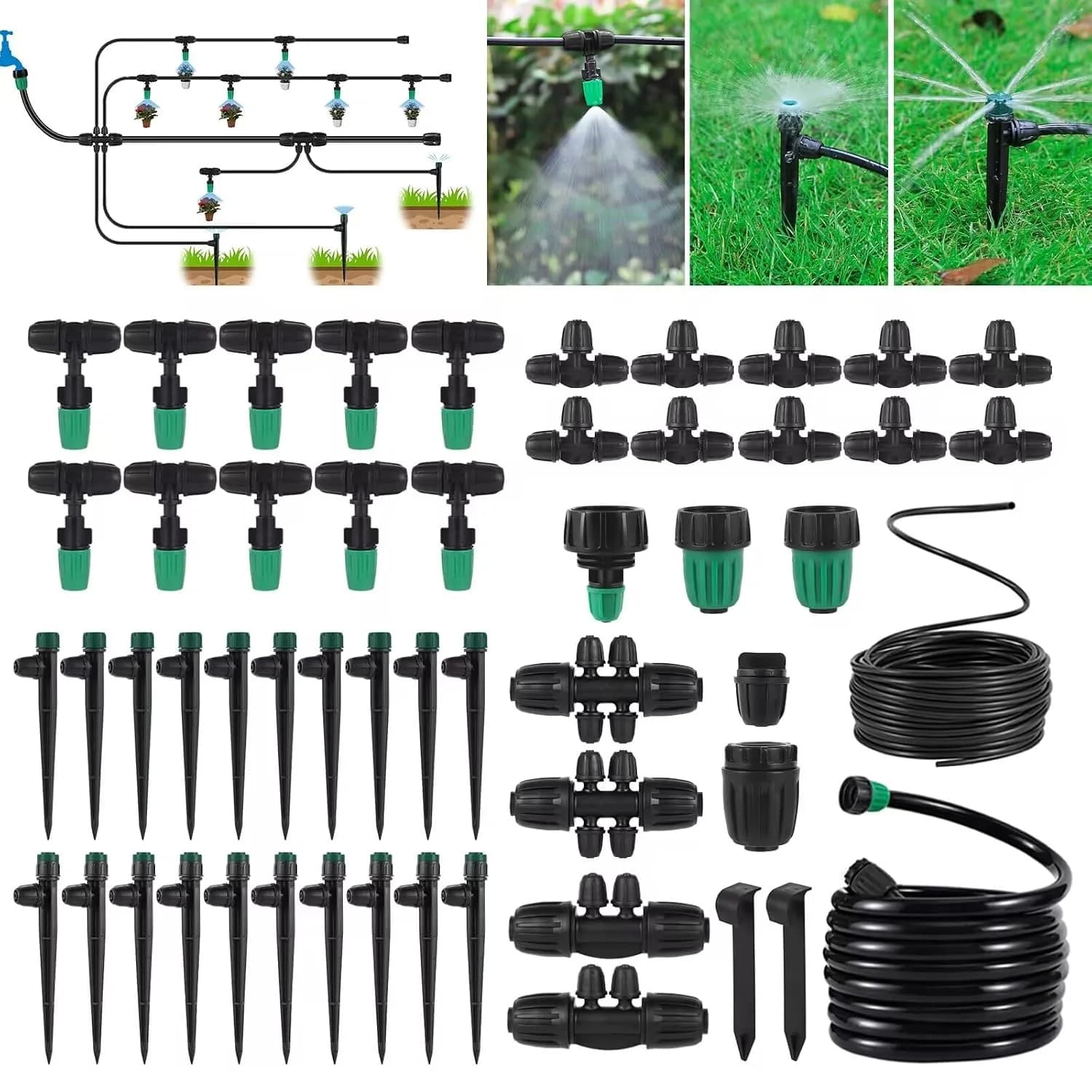 IrriNex Quick-Connect Garden Drip Irrigation System Kit