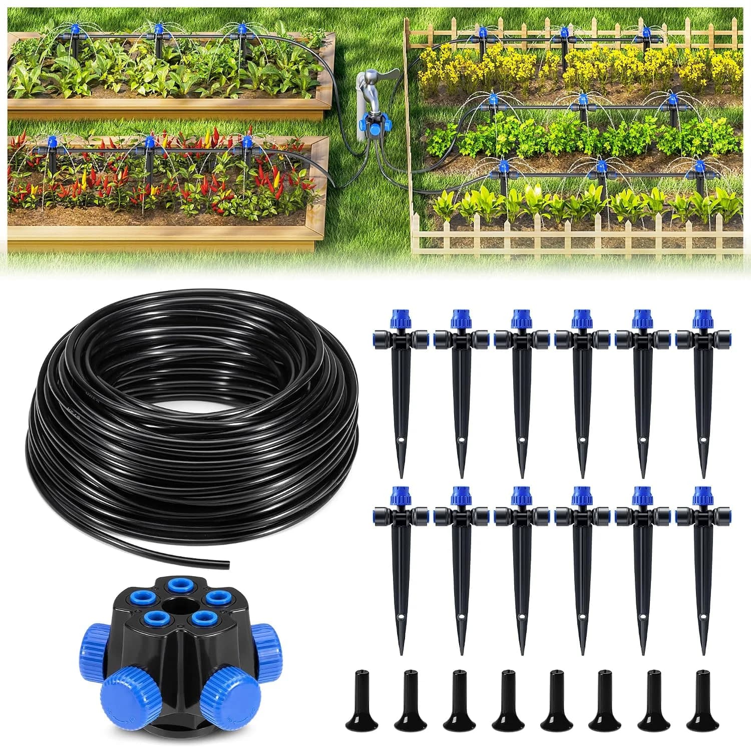 IrriNex 50 ft Quick-Connect Drip Irrigation System Kit – Model IRK-3M7783