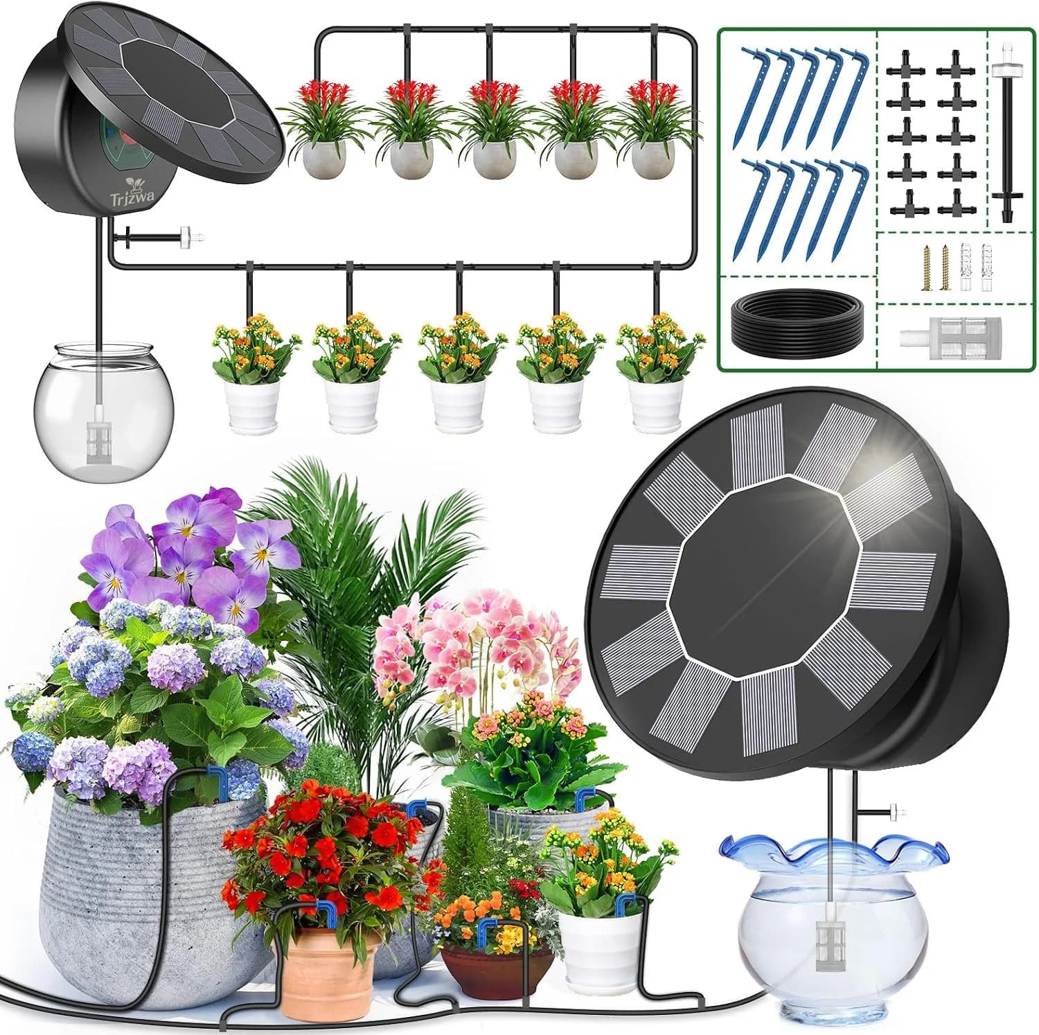 IrriNex Solar Automatic Plant Watering Kit with Water Timer