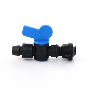 Valvola di derivazione da 16mm per nastro gocciolante e tubo layflat per impianti di irrigazione con ala gocciolante, accessori per mini valvole e raccordi per irrigazione agricola