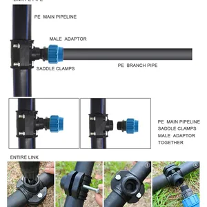 Abrazadera de toma de tubería PN16 HDPE, accesorio de compresión y abrazadera de manguera