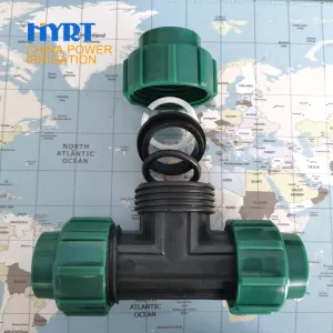 Coleção de conexões plásticas de compressão PP para ligação de tubos de irrigação e sistema de gotejamento, alta qualidade a preço de fábrica
