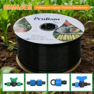 סרט טפטוף / צינור וצינורית 16 mm להשקיה בחווה במערכת השקיה חקלאית אוטומטית