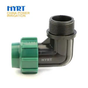 Coleção de conexões plásticas de compressão PP para ligação de tubos de irrigação e sistema de gotejamento, alta qualidade a preço de fábrica
