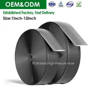 Factory Direct Supply of Black Braided 2inch 3inch 8inch 12inchPE Braided Hoses Agricultural Irrigation Systems