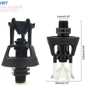Aspersor de água para jardim 360 graus 1/2" 3/4" M, aspersor oscilante grande para sistema de irrigação de estufas agrícolas
