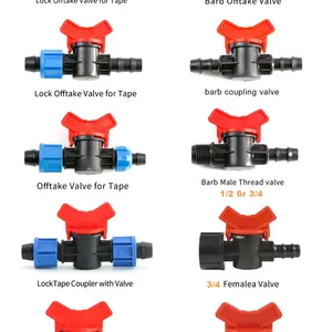 שסתום ניקוז מפלסטיק 16mm 20mm 25mm POM לבקרת ספיקת מים במערכת השקיית גינה בטפטוף