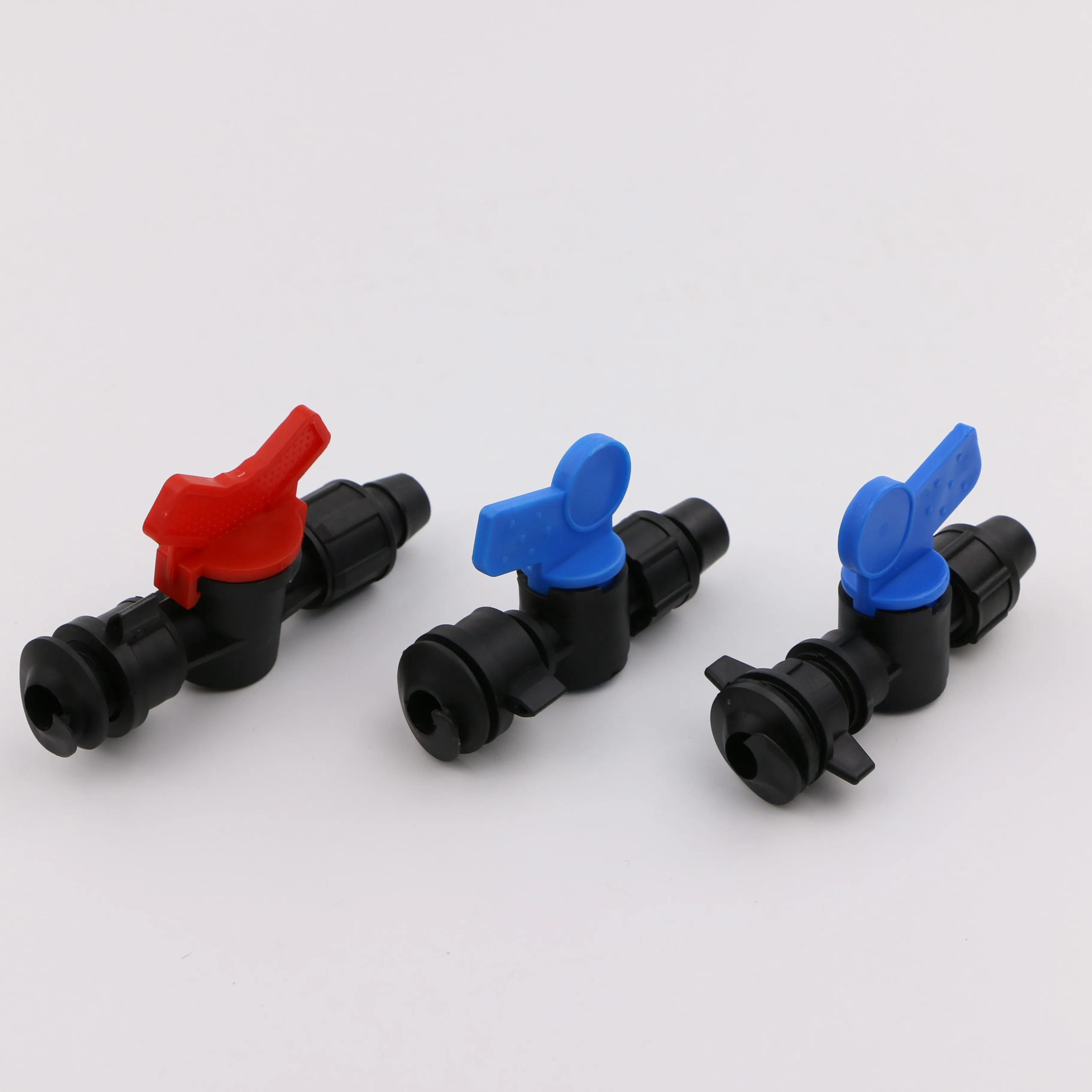 Connettore per raccordo di tubo e nastro gocciolante in plastica 16-32mm, mini valvola per impianto di irrigazione agricola