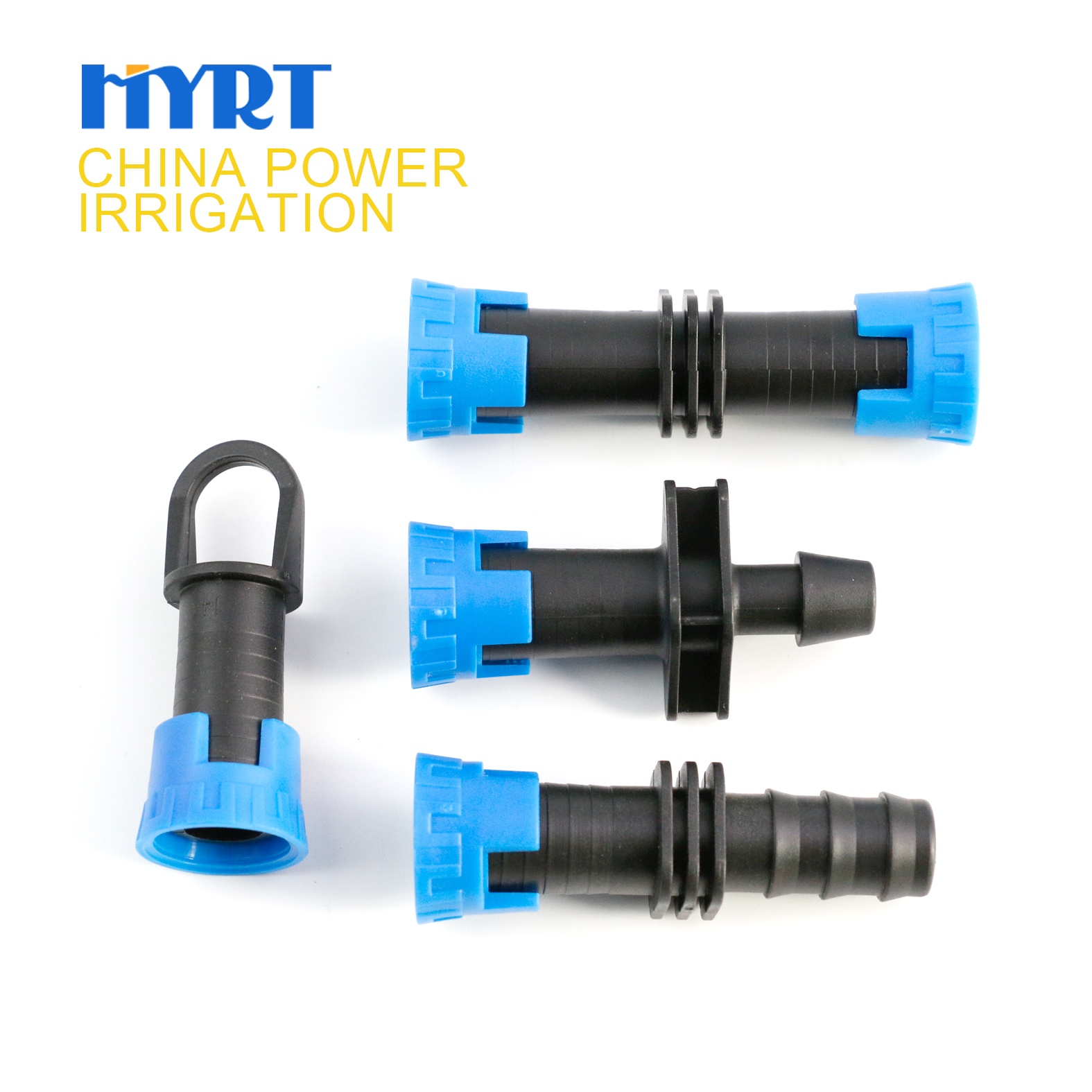 אביזר POM בגודל 16mm עם טבעת נעילה, מחבר צינור ומחבר סרט טפטוף למערכת השקיה בחווה