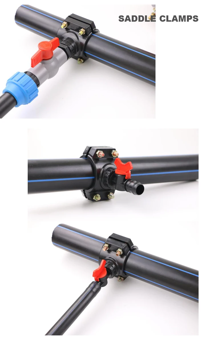 批发HDPE PP鞍座管卡管件,适用于花园喷灌