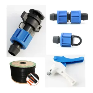 Valvola di derivazione da 16mm per nastro gocciolante e tubo layflat per impianti di irrigazione con ala gocciolante, accessori per mini valvole e raccordi per irrigazione agricola