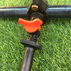 وصلات أنابيب Pe وصمام مأخذ مسنن 16mm 20mm 25mm، صمام تحكم بأنبوب التنقيط وصمام صغير للري الزراعي بالتنقيط