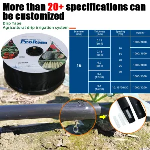 Nastro per irrigazione a goccia 16mm per impianto di irrigazione