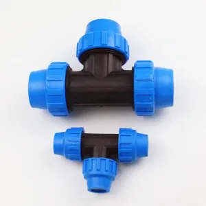 灌溉管道用塑料快接管件、黑色 PP 卡套式异径三通