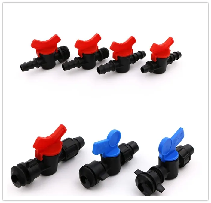 Connettore per raccordo di tubo e nastro gocciolante in plastica 16-32mm, mini valvola per impianto di irrigazione agricola