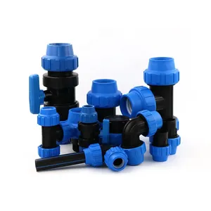 אביזרי דחיסה מהירים PVC PN16 PP HDPE, מחבר צינור ואביזר השקיה לצינור טפטוף