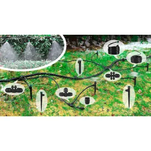 Komponentenansicht des IRRINEX Tropfbewässerungssystem-Sets für 200 Quadrat-ft, 6