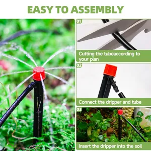 Kit sistema di irrigazione a goccia IRRINEX per 120 ft quadrati con 60 gocciolatori, vista dell'opzione 4
