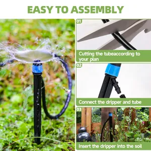 Kit sistema di irrigazione a goccia IRRINEX per 120 ft quadrati con 60 gocciolatori, vista dell'opzione 5