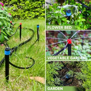 Kit sistema di irrigazione a goccia IRRINEX per 120 ft quadrati con 60 gocciolatori, vista dell'opzione 7