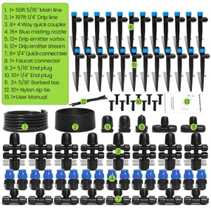 Komponentenansicht des IRRINEX Tropfbewässerungssystem-Sets für 160 Quadrat-ft, 4
